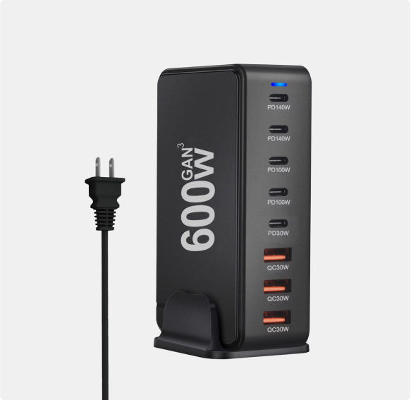 600W USB and USB-C 8 Port Fast Charging Station