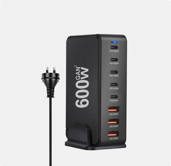 600W USB and USB-C 8 Port Fast Charging Station
